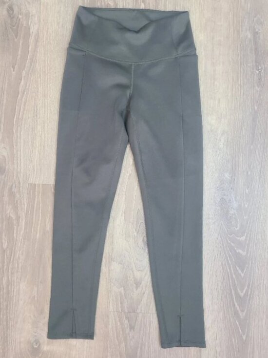 Zella Pants - Z By Zella Aura High Waist 3-Pocket Ankle Split Leggings Olive Green- Size Small